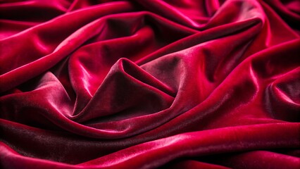 Obraz premium Luxurious deep red velvet fabric draped in soft folds and highlights