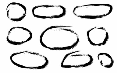 Hand-drawn Brushstroke Oval and Circle Frames Collection