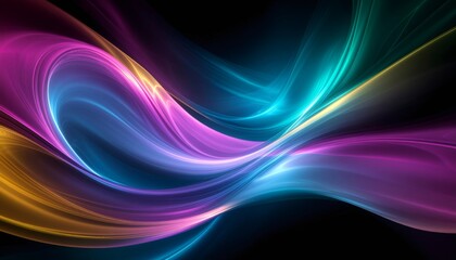 Luminous Energy Waves Dancing Through Space with Vibrant Magenta Teal and Gold Aurora Inspired Light Streams