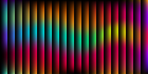 Vertical gradient stripes in vibrant rainbow colors with dark borders abstract background