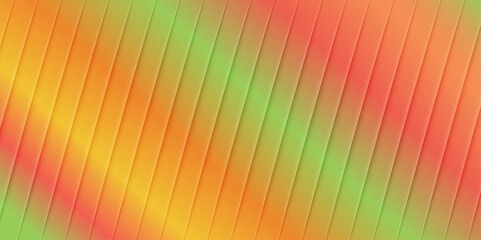 Diagonal gradient stripes in yellow orange pink and green with subtle shadows abstract background 1