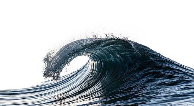 Ocean wave breaking with spray