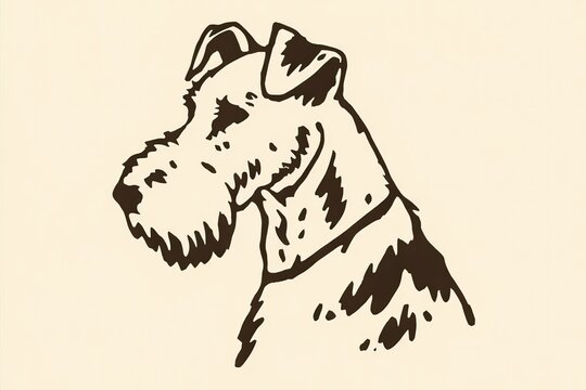 Hand Drawn Naive Illustration Sketch of a Playful Puppy Dog in Brown and White Colors for Children's Book Design and Creative Projects