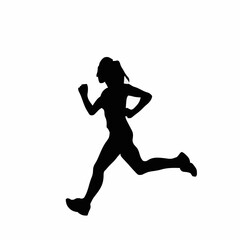 Running girl silhouette