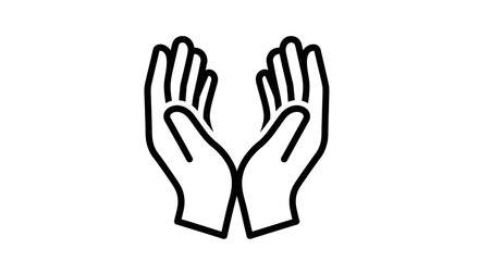 An illustration depicting two hands cupped together, symbolizing care, support, and offering.