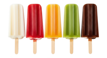 Variety Of Colorful Popsicles Isolated On Black Background