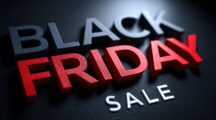 Black friday sale 3d text showing discount event