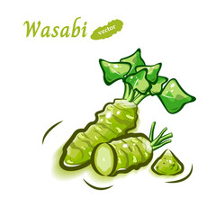 わさび(葉わさび)のイラスト素材｜かわいい野菜のポップアート