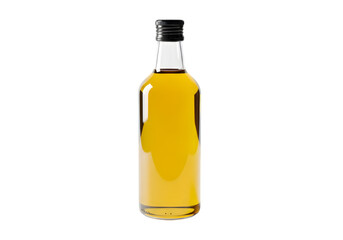 A glass bottle of cooking oil isolated on a transparent or white background. PNG
