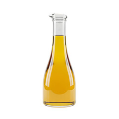 A glass bottle of cooking oil isolated on a transparent or white background. PNG
