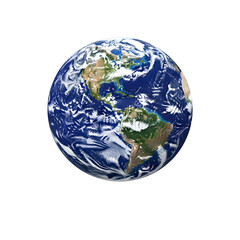 Planet Earth globe isolated on a transparent or white background. PNG
