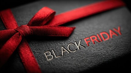 Black friday text on special present box