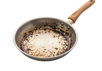 a dirty pan isolated on transparent or white background. PNG

