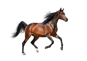 a horse running on a transparent or white background. PNG
