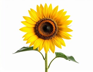 Obraz premium Realistic Yellow Sunflower Isolated
