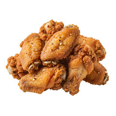 Crispy chicken wings isolated on a transparent or white background. PNG
