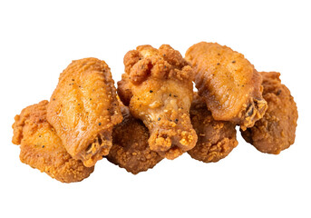 Crispy chicken wings isolated on a transparent or white background. PNG
