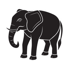Asian elephant silhouette vector icon