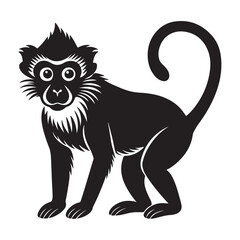Capped langur silhouette vector icon