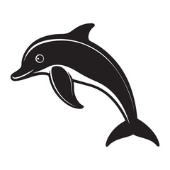 Obraz premium Ganges river dolphin silhouette vector icon
