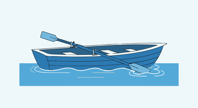 A simple illustration of a rowboat at sea