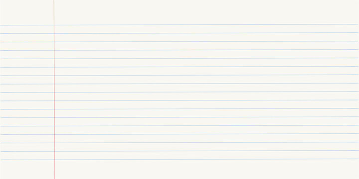 Notebook lined with margin paper on white page spread, realistic stationery mockup background perfect for educational, writing, planning, or office presentation design projects.