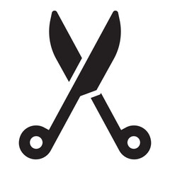 Surgical scissors glyph icon. Cut function surgery. Used in medical and hospital