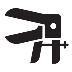 Vaginal speculum glyph icon. Opens vaginal canal. Used in gynecological exams