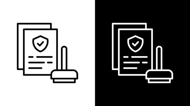 Compliance Check Outline White Icon Set Design