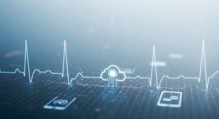 Healthcare, Technology, Digital Health Vital Signs Cloud Connectivity and Network Health