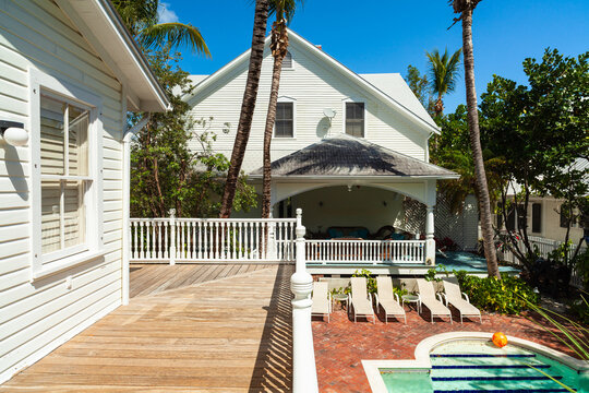 Historic Victorian style wooden home in Key West, Florida