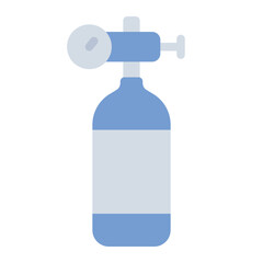 Oxygen Tank flat icon. Tank with valve. Supplies air for breathing in hospitals