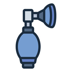 Resuscitator filled line icon. Manual pump. Restores breath during emergency