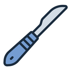 Scalpel filled line icon. Small sharp blade for surgery. Used in medical procedures