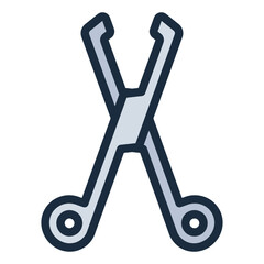 Clamps filled line icon. Grips tissue or vessels. Used in surgery and wound care