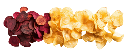 Two clusters of dried flower petals isolated on transparent background