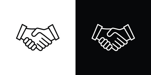 Handshake icon thin line outline concept. Linear style icon. Editable stroke. Vector