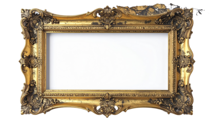 Ornate antique gold picture frame with intricate carvings 1.