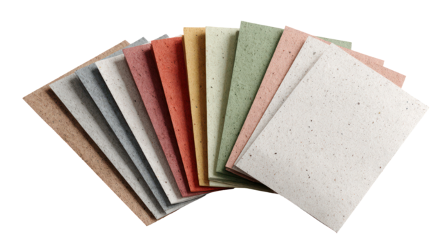 Pack of seed paper greeting cards fanned out on white background