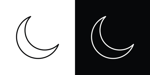 Moon icon thin line outline concept. Linear style icon. Editable stroke. Vector © Vipul