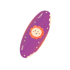 cute purple sweet potato bread illustration