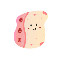 character torn bread illustration