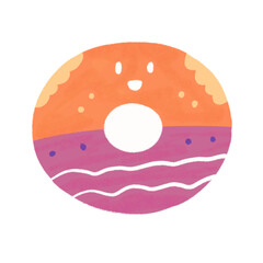 cute colorful donut illustration