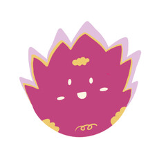 happy character dragon fruit illustration