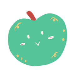 green apple fruit illustration beautiful character