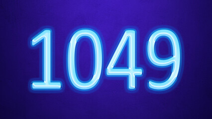 Glowing blue number design of 1049 on blue background.