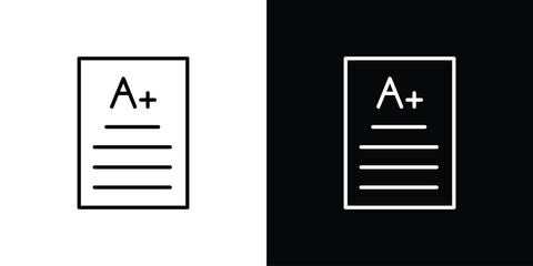 Report card icon thin line outline concept. Linear style icon. Editable stroke. Vector