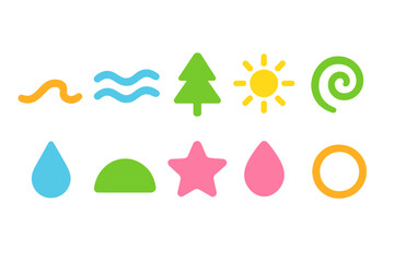 Obraz premium Eco nature silhouette icon set. Environment, nature, symbols silhouette collection