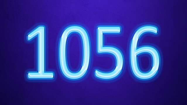 Glowing blue number design of 1056 on blue background.