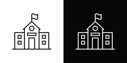 school icon thin line outline concept. Linear style icon. Editable stroke. Vector © Vipul